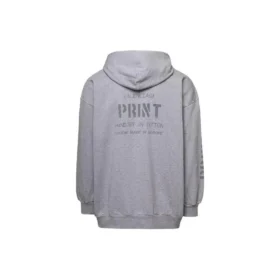 Hættetrøje med lynlås og print, small fit “Grey” 744454TOVN41167