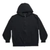 Hættetrøje med lynlås og udvendig løkke, small fit, “Black Faded” 744454TOVF51055