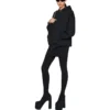 Hættetrøje med lynlås og udvendig løkke, small fit, “Black Faded” 744454TOVF51055