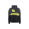 Hættetrøje med revet lomme i Tape Type-stil, oversized “Black Faded” 744190TOVB11055