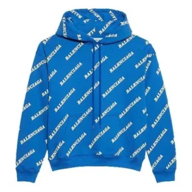 Hættetrøje med snøre og fuldt trykt alfabetlogo, blå 612959TIV715011