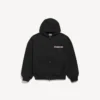 Hættetrøje til mænd med lynlås, regular fit og DIY Balenciaga-motiv på ryggen i sort