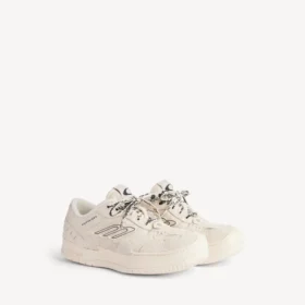 Hamptons-platform-Sneakers i ruskind til kvinder i beige/sort