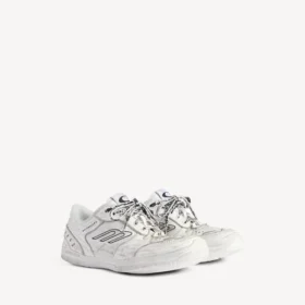 Hamptons-sneaker til kvinder i hvid med medium slidt look