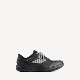Hamptons-sneaker til mænd i sort med slidt look