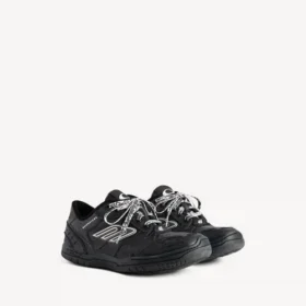 Hamptons-sneaker til mænd i sort med slidt look