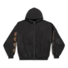 Heavy Metal-hettetrøje med lynlås, oversized “Black Faded” 744444TOVD91055