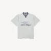 Herre 3b fodbold-T-shirt med V-hals i oversize i grå/hvid
