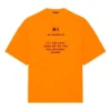 Herre-Balenciaga FW21 HI MY NAME IS WIDE FIT med alfabet-print, retro-strik, korte ærmer, orange 661715TKVH57513