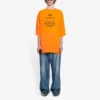 Herre-Balenciaga FW21 HI MY NAME IS WIDE FIT med alfabet-print, retro-strik, korte ærmer, orange 661715TKVH57513