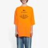 Herre-Balenciaga FW21 HI MY NAME IS WIDE FIT med alfabet-print, retro-strik, korte ærmer, orange 661715TKVH57513