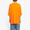 Herre-Balenciaga FW21 HI MY NAME IS WIDE FIT med alfabet-print, retro-strik, korte ærmer, orange 661715TKVH57513