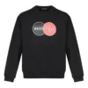 Herre-Balenciaga med logo-mønster, rund hals og lange ærmer, sort 583258TIV801000
