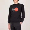 Herre-Balenciaga med logo-mønster, rund hals og lange ærmer, sort 583258TIV801000