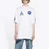 Herre-Balenciaga x NASA Crossover FW21 løs rundhalset kortærmet hvid 651795TKVD79040