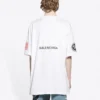 Herre-Balenciaga x NASA Crossover FW21 løs rundhalset kortærmet hvid 651795TKVD79040