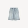 Herre-denimshorts i bleget lysblå