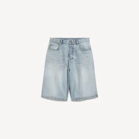 Herre-denimshorts i bleget lysblå