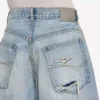 Herre-denimshorts i bleget lysblå