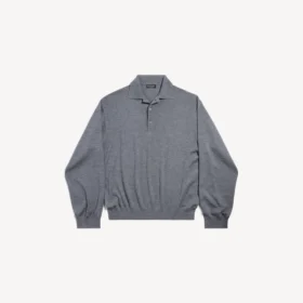 Herre-rullekravesweater i meleret grå