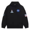 Herre”s Balenciaga x NASA FW21 Crossover Logo bomulds-hoodie, løs pasform, lange ærmer, sort 651799TKVD81070