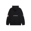 Herre”s Balenciaga x NASA FW21 Crossover Logo bomulds-hoodie, løs pasform, lange ærmer, sort 651799TKVD81070