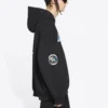 Herre”s Balenciaga x NASA FW21 Crossover Logo bomulds-hoodie, løs pasform, lange ærmer, sort 651799TKVD81070