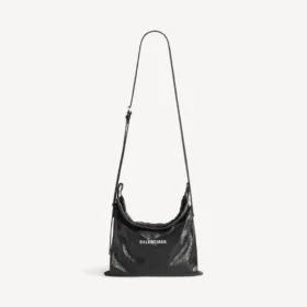 Herre-shopper med støvpose, crossbody-taske, medium, i sort