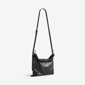 Herre-shopper med støvpose, crossbody-taske, medium, i sort