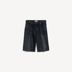 Herre-shorts i denim med presset finish i sort