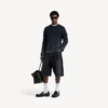 Herre-shorts i denim med presset finish i sort