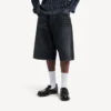Herre-shorts i denim med presset finish i sort