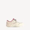 Herre-sneaker i Hamptons-modellen, medium slidt, i offwhite/rød