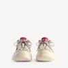 Herre-sneaker i Hamptons-modellen, medium slidt, i offwhite/rød