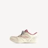 Herre-sneaker i Hamptons-modellen, medium slidt, i offwhite/rød