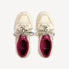 Herre-sneaker i Hamptons-modellen, medium slidt, i offwhite/rød