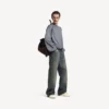 Herre-sneaker i Hamptons-modellen, medium slidt, i offwhite/rød