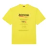 Herre-sweatshirt fra Balenciaga, kemisk rensning, firkantet logo-tryk, løs pasform, korte ærmer, gul 651795TKVF87175