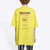 Herre-sweatshirt fra Balenciaga, kemisk rensning, firkantet logo-tryk, løs pasform, korte ærmer, gul 651795TKVF87175