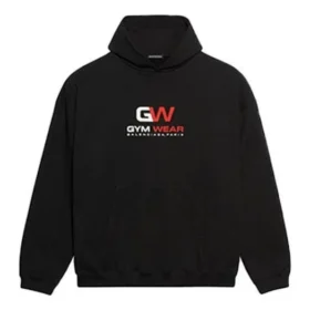 Herre-sweatshirt fra Balenciaga med alfabet-print, løs pasform, klassisk sort 620973TIVD41000