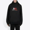 Herre-sweatshirt fra Balenciaga med alfabet-print, løs pasform, klassisk sort 620973TIVD41000