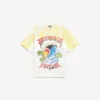 Herre-T-shirt i hvid med ekstrem tie-dye-print og medium pasform