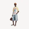 Herre-T-shirt i hvid med ekstrem tie-dye-print og medium pasform