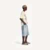 Herre-T-shirt i hvid med ekstrem tie-dye-print og medium pasform