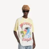 Herre-T-shirt i hvid med ekstrem tie-dye-print og medium pasform