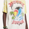 Herre-T-shirt i hvid med ekstrem tie-dye-print og medium pasform