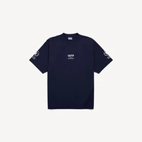 Herre-T-shirt i navy med WFP-motiv og medium pasform