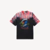 Herre-T-shirt i sort med ekstrem tie-dye-effekt og medium pasform