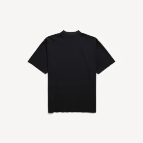 Herre-T-shirt i sort med “Messy Spray”-motiv og medium pasform
