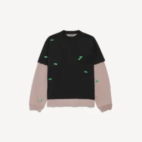 Herre-T-shirt med 520 klistermærker i sort/grøn